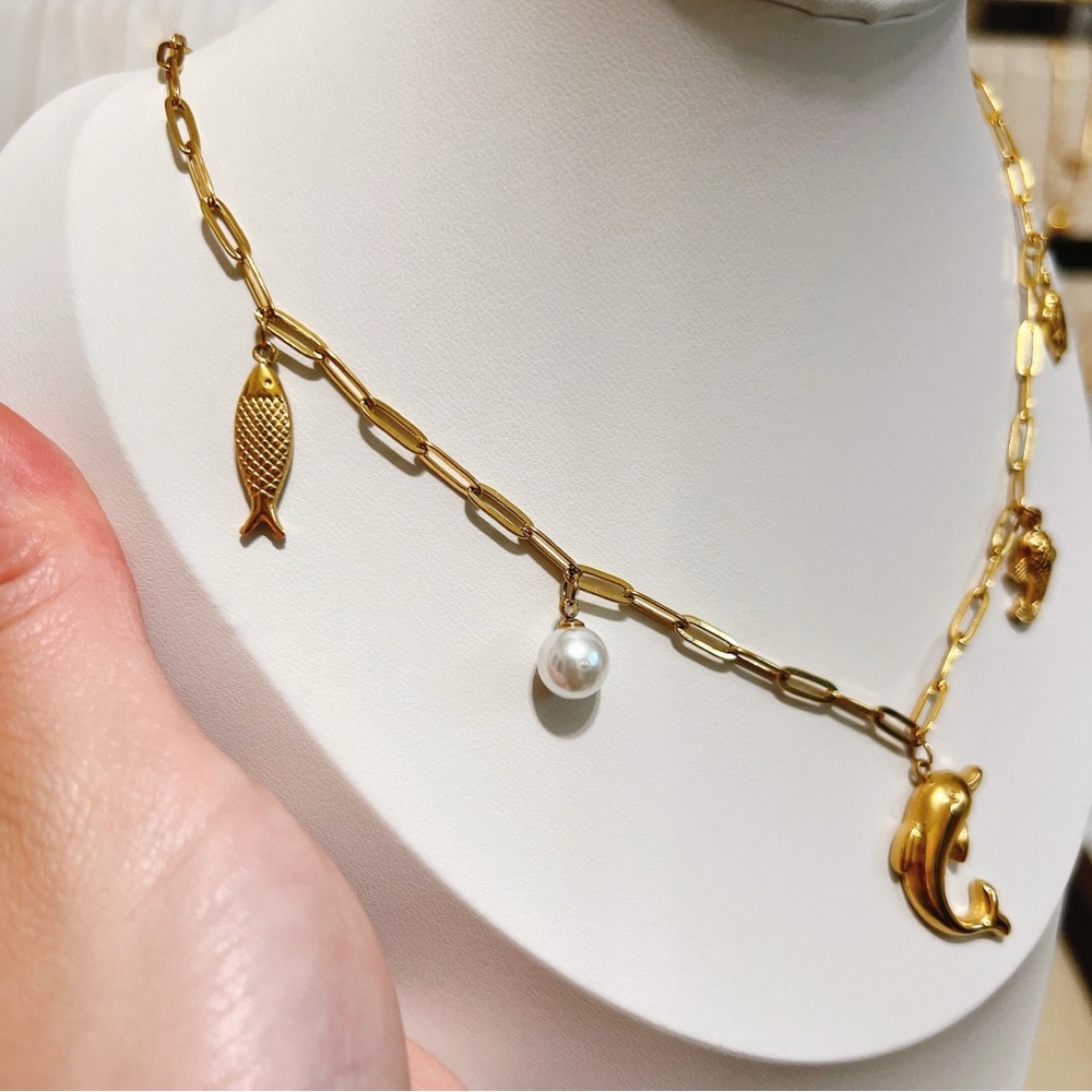 ✨ Cute ocean charm stainless steel necklace - Picture 9 of 10